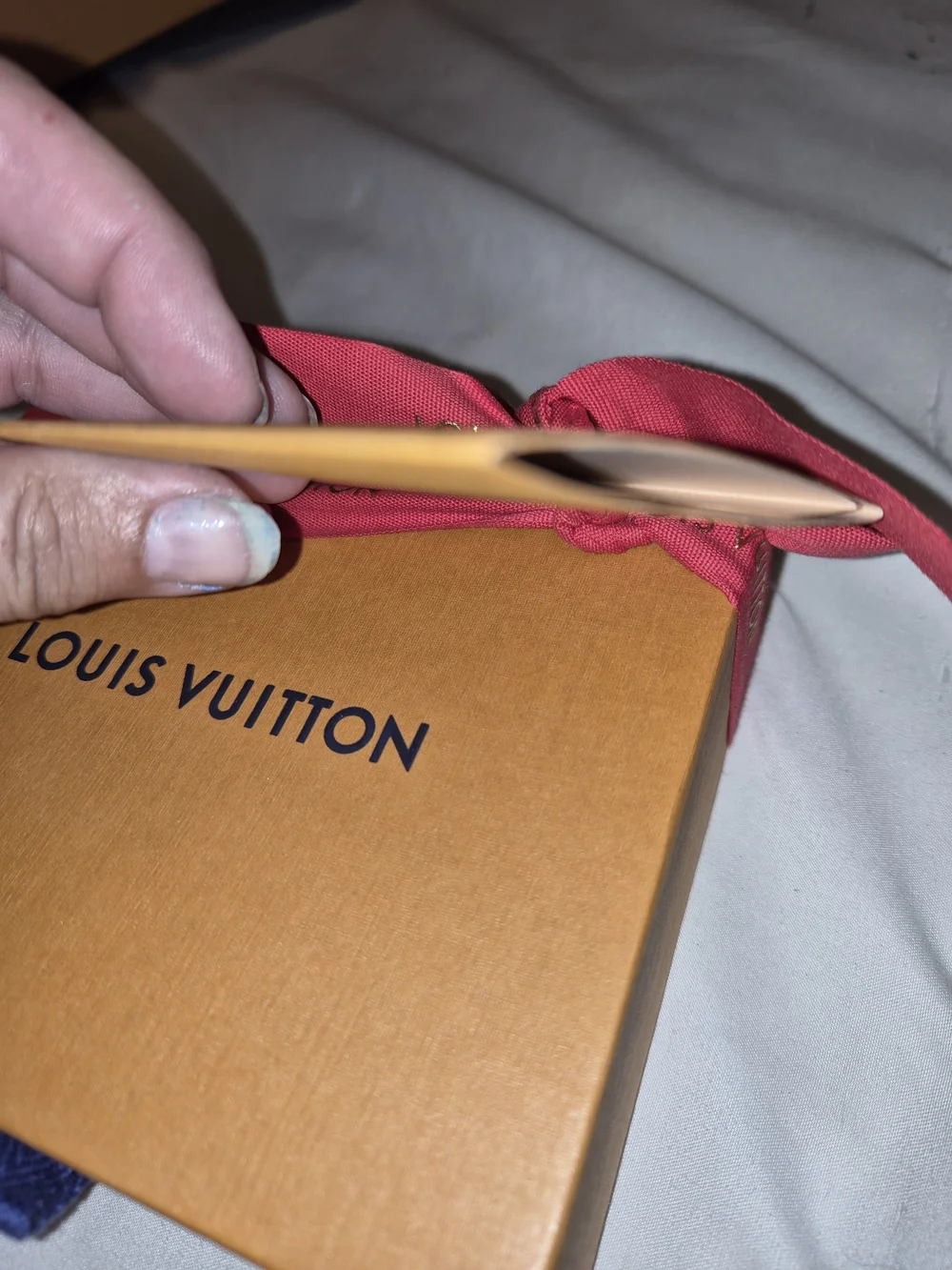 Louis Vuitton Gift Box Ribbon & Gold Embossed Card 5x6x1.5